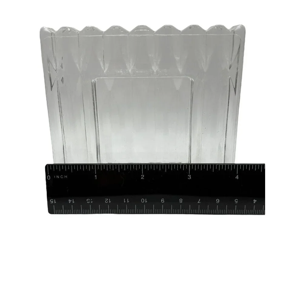 Picture Frame Solid Glass Wavy Sides Thick Glass Stand In‎ Back 2 x 2 In Picture